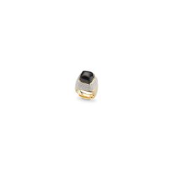 Anillo Bronce Dorado Sovrani J12285M13 Piedra Ojo De Gato Negro & Circonitas