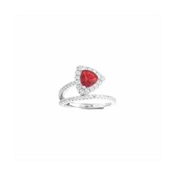 Anillo Bronce Mujer R26183RB Abierto C. Triángulo Rubí C. Circonitas