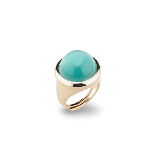 Anell Bronze Sovrani J8253M17 Daurat Ull De Gat Verd Aigua