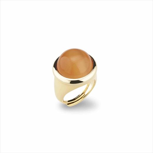 Anel Sovrani J8254M13 Dourado Laranja Olho de Gato Bronze
