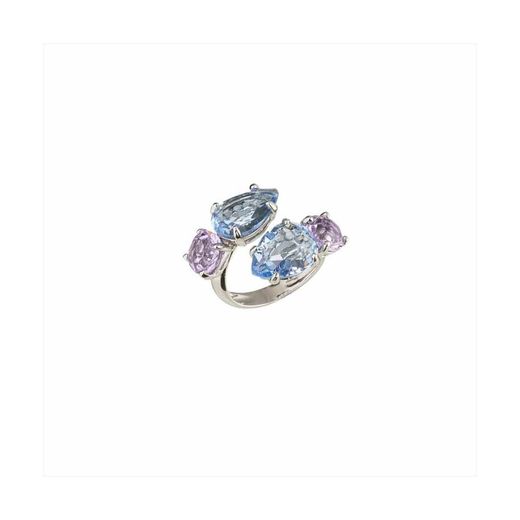 Sovrani J9787 Bronze Ring with Silver Plated Crystals and Brass