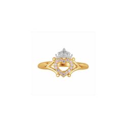 Anillo Disney Oro Bicolor Plata 18kts 18K0001A Corazón Zafiro Rosa