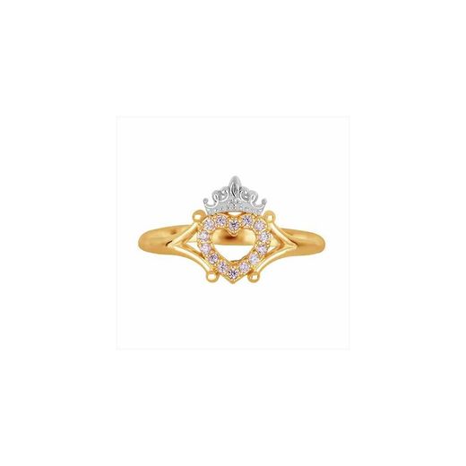 Disney Ring Two-Tone Gold Silver 18kts 18K0001A Pink Sapphire Heart