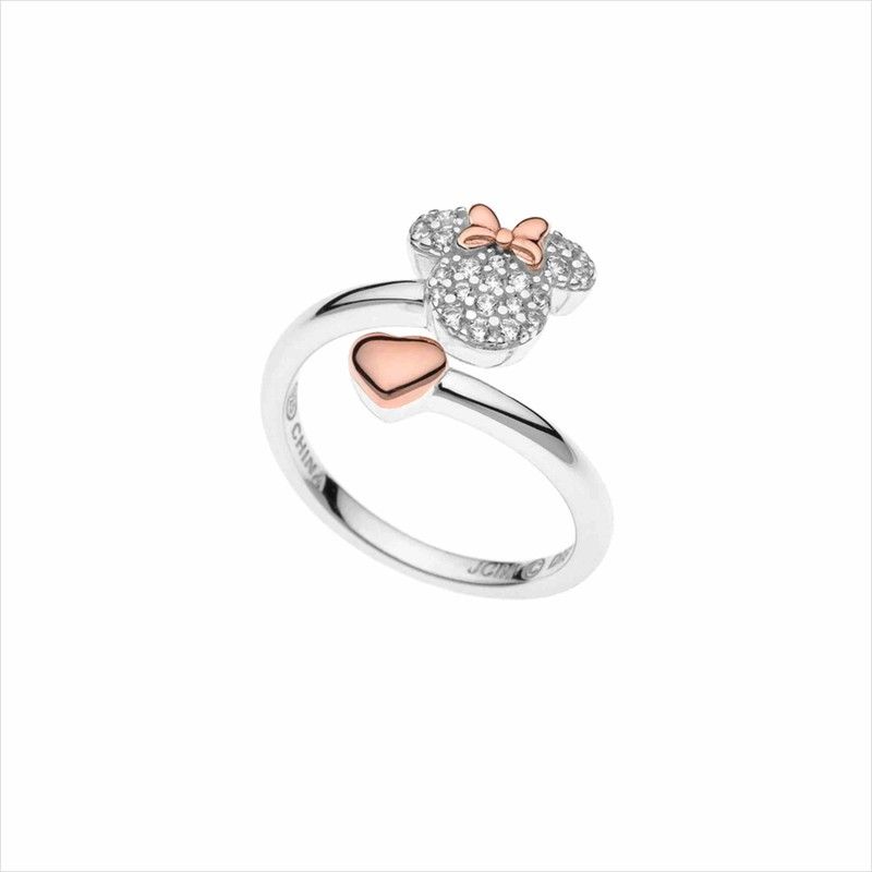 Bague Disney Argent Bicolore Rose AG0010A1 Minnie Zircone Disney