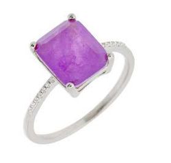 Anillo Liska Plata MED393AN-L Circonita Cuadrada Morada