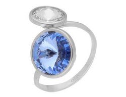 Anillo Liska Plata LSW3229AN-LS Cristales Azul Bicolor Blanco