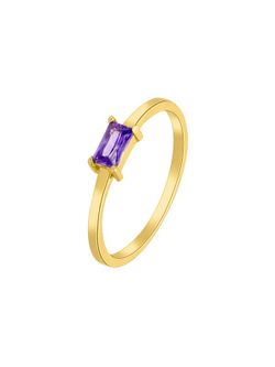 Anillo Marea Mujer Plata Circonita Lila Oro 18kts D02006/AF Dorado