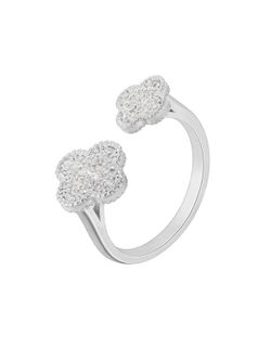 Anillo Marea Plata D02806/AV Flor Circonitas Abierto