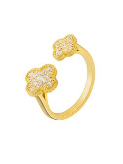 Anillo Marea Plata D02806/AW Flor Circonitas Abierto