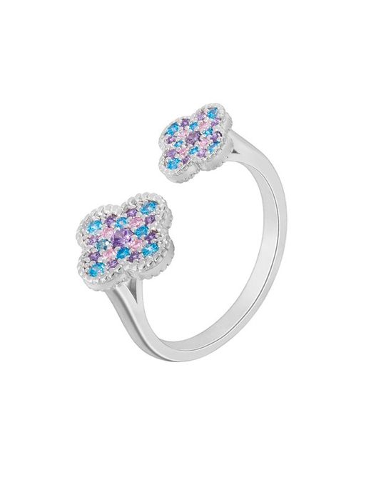 Anell Marea Plata D02806/AX Flor Circonites Obert