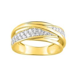 Anillo Metal Chapado En Oro Argyor MRM Mujer (CH)137704.1 Bandas Cruzadas C. Circonitas