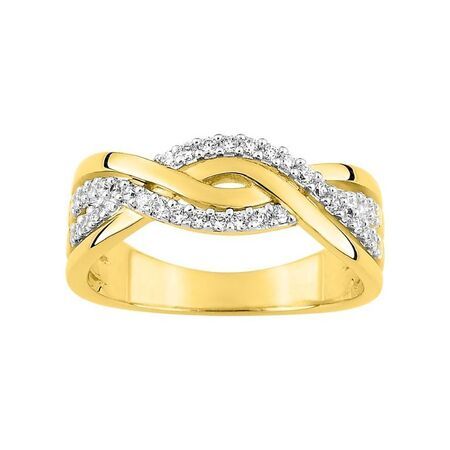Anillo Metal Chapado En Oro Argyor MRM Mujer (CH)137717.1 Bandas Cruzadas C. Circonitas