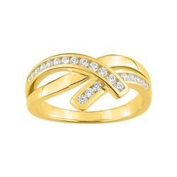Anillo Metal Chapado En Oro Argyor MRM Mujer (CH)137878.1 Bandas entrelazadas C. Circonitas