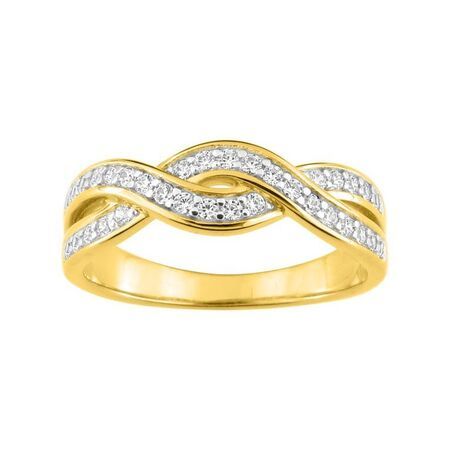 Anillo Metal Chapado En Oro Argyor MRM Mujer (CH)137880.1 Bandas entrelazadas C. Circonitas