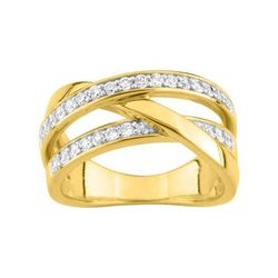 Anillo Metal Chapado En Oro Argyor MRM Mujer (CH)137882.1 Bandas Cruzadas C. Circonitas