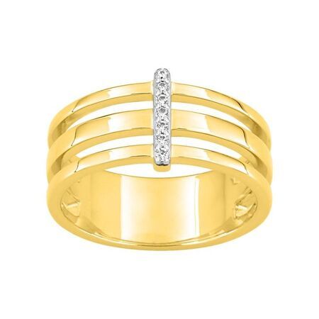 Anillo Metal Chapado En Oro Argyor MRM Mujer (CH)137983.1 Triple Banda C. Circonitas