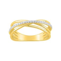 Anillo Metal Chapado En Oro Argyor MRM Mujer (CH)BSRA132Z Bandas Cruzadas C. Circonitas