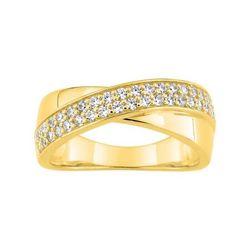 Anillo Metal Chapado En Oro Argyor MRM Mujer (CH)BSRC48Z Bandas Cruzadas C. Circonitas