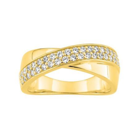 Anillo Metal Chapado En Oro Argyor MRM Mujer (CH)BSRC48Z Bandas Cruzadas C. Circonitas
