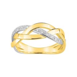 Anillo Metal Chapado En Oro Argyor MRM Mujer (CH)BSRD47Z Bandas Cruzadas C. Circonitas