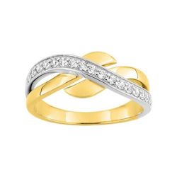 Anillo Metal Chapado En Oro Argyor MRM Mujer (CH)BSRF08Z Bandas Cruzadas C. Circonitas