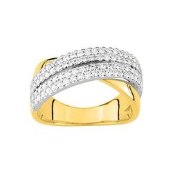 Anillo Metal Chapado En Oro Argyor MRM Mujer (CH)BSRF23Z Bandas Cruzadas C. Circonitas