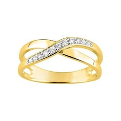 Anillo Metal Chapado En Oro Argyor MRM Mujer (CH)BSRH27Z Bandas Cruzadas C. Circonitas