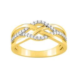 Anillo Metal Chapado En Oro Argyor MRM Mujer (CH)BSRL45Z Bandas Entrelazadas C. Circonitas