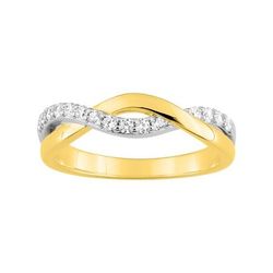 Anillo Metal Chapado En Oro Argyor MRM Mujer (CH)BSRL54Z Bandas Entrelazadas C. Circonitas