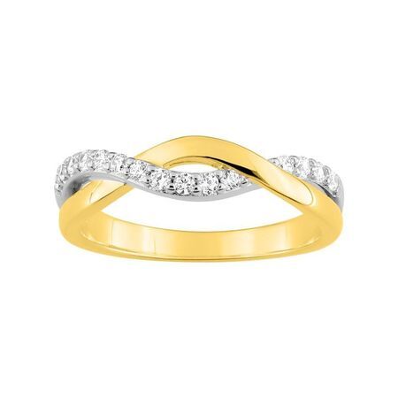 Anillo Metal Chapado En Oro Argyor MRM Mujer (CH)BSRL54Z Bandas Entrelazadas C. Circonitas
