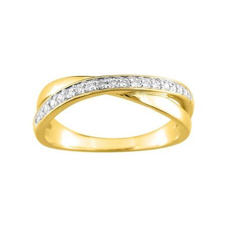 Anillo Metal Chapado En Oro Argyor MRM Mujer (CH)BSRV45Z Bandas Cruzadas C. Circonitas