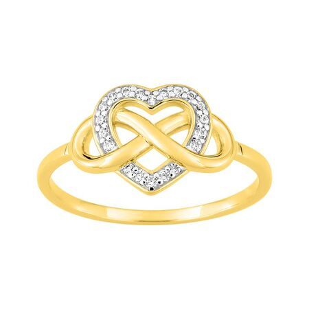 Anillo Metal Chapado Oro Argyor MRM (CH)137084.1 Corazón C. Circonitas