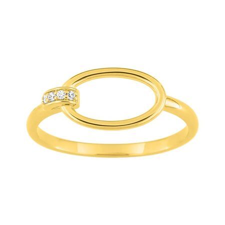 Anillo Metal Chapado Oro Argyor MRM (CH)137170.1 Óvalo C. Circonitas