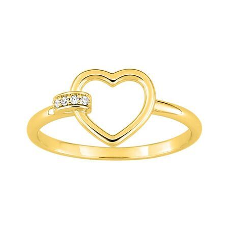 Anillo Metal Chapado Oro Argyor MRM (CH)137171.1 Corazón C. Circonitas