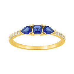 Anillo Metal Chapado Oro Argyor MRM (CH)137188.2 Circonitas Azul Bicolor Blancas