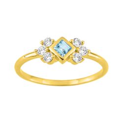 Anillo Metal Chapado Oro Argyor MRM (CH)137190.6 Circonitas Azul Cielo Bicolor Blancas
