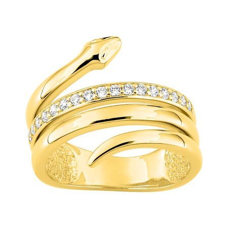 Anillo Metal Chapado Oro Argyor MRM (CH)137194.1 Serpiente C. Circonitas