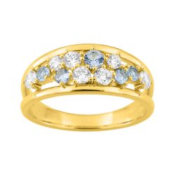 Anillo Metal Chapado Oro Argyor MRM (CH)137196.6 Circonitas Azul Cielo Bicolor Blancas