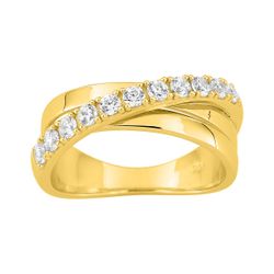 Anillo Metal Chapado Oro Argyor MRM (CH)137204.1 Bandas Cruzadas Circonitas
