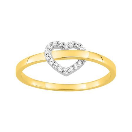 Anillo Metal Chapado Oro Argyor MRM (CH)137350.1 Corazón C. Circonitas