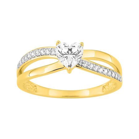 Anillo Metal Chapado Oro Argyor MRM (CH)137352.1 Corazón Circonitas