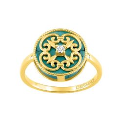 Anillo Oro 18kts (18)1.5510.20 Babylone 3.00 Turquesa 0.04ct GH SI Diamantes