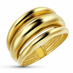 Anillo Oro 18Kts 12 mm 19697 Tres Bandas en Brillo