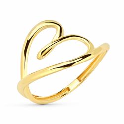Anillo Oro 18Kts 19700 Corazon Cruzado en Brillo