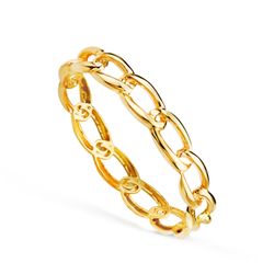 Anillo Oro 18Kts 3mm 20785-2 Eslabones Bilbao En Brillo