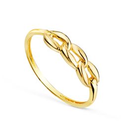 Anillo Oro 18Kts 4mm 19682 Tres Eslabones En Brillo