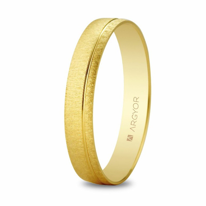 ik ben gelukkig Eerlijk Bliksem Argyor mat 18kt gouden ring 3,5 mm 5135473 — Joyeriacanovas