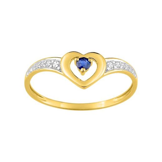 Anillo Oro Bicolor Blanco 18kts Argyor MRM (18)08PG16BS Corazón Piedra Zafiro