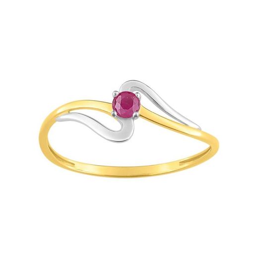Anillo Oro Bicolor Blanco 18kts Argyor MRM (18)08PO41BR Piedra Rubí