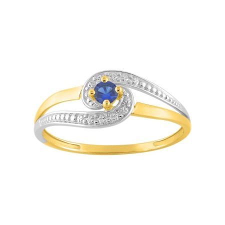 Anillo Oro Bicolor Blanco 18kts Argyor MRM (18)08PT48BS Piedra Zafiro C. Circonitas